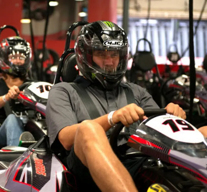 man in go kart at octane raceway